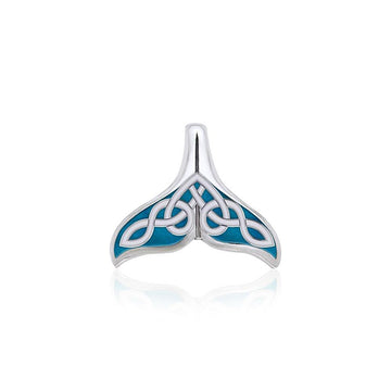Celtic Whale Tail Silver Pendant with Enamel TPD5666 - Jewelry